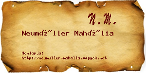 Neumüller Mahália névjegykártya